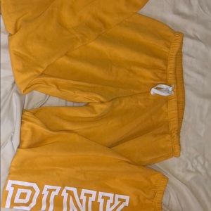PINK Mustard yellow jogger-sweats